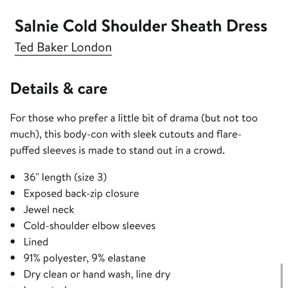 TED BAKER LONDON SALNIE BLACK COLD SHOULDER RUFFLE SHEATH COCKTAIL DRESS - Picture 3 of 16